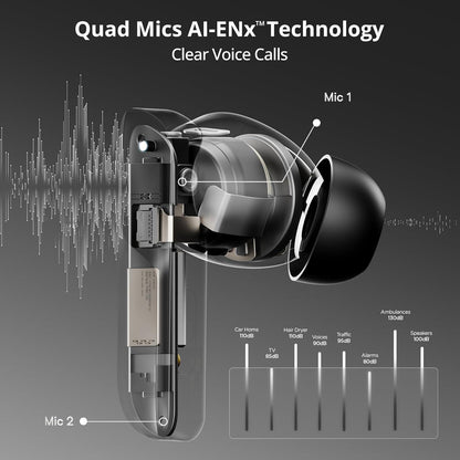 boAt Airdopes 800 True Wireless in Ear Ear Buds w/Dolby Audio, Adaptive EQ by Mimi, 40 Hours Playback, 4 Mics w/AI-ENx™, in-Ear Detection & Hearables App Support - Nalanda Enterprises