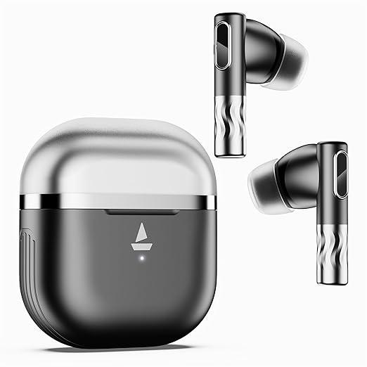 boAt Nirvana Zenith TWS in-Ear Earbuds w/Dolby Audio, 50dB ANC, Adaptive EQ Powered by Mimi, 6-Mic AI-ENx™, 50 Hrs. Playback & Hearables App Support(Mystique Black) - Nalanda Enterprises