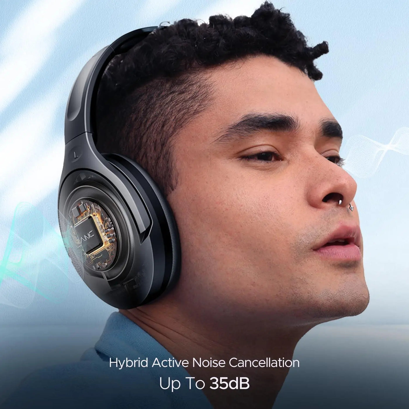boAt Rockerz 551ANC Hybrid Active Noise Cancellation Headphones with Up to 100H Playtime, ASAP™ Charge, Ambient Sound Mode &Dual EQ Modes, ENx™ Technology(Stellar Black) - Nalanda Enterprises