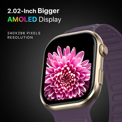 Fire-Boltt Brillia Pro Smart Watch with 51.3mm (2.02 inch) AMOLED Display, Bluetooth Calling, SpO2, Heart Rate Monitoring, 120+ Sports Modes, IP67 Waterproof, Long Battery Life (Black Wave)