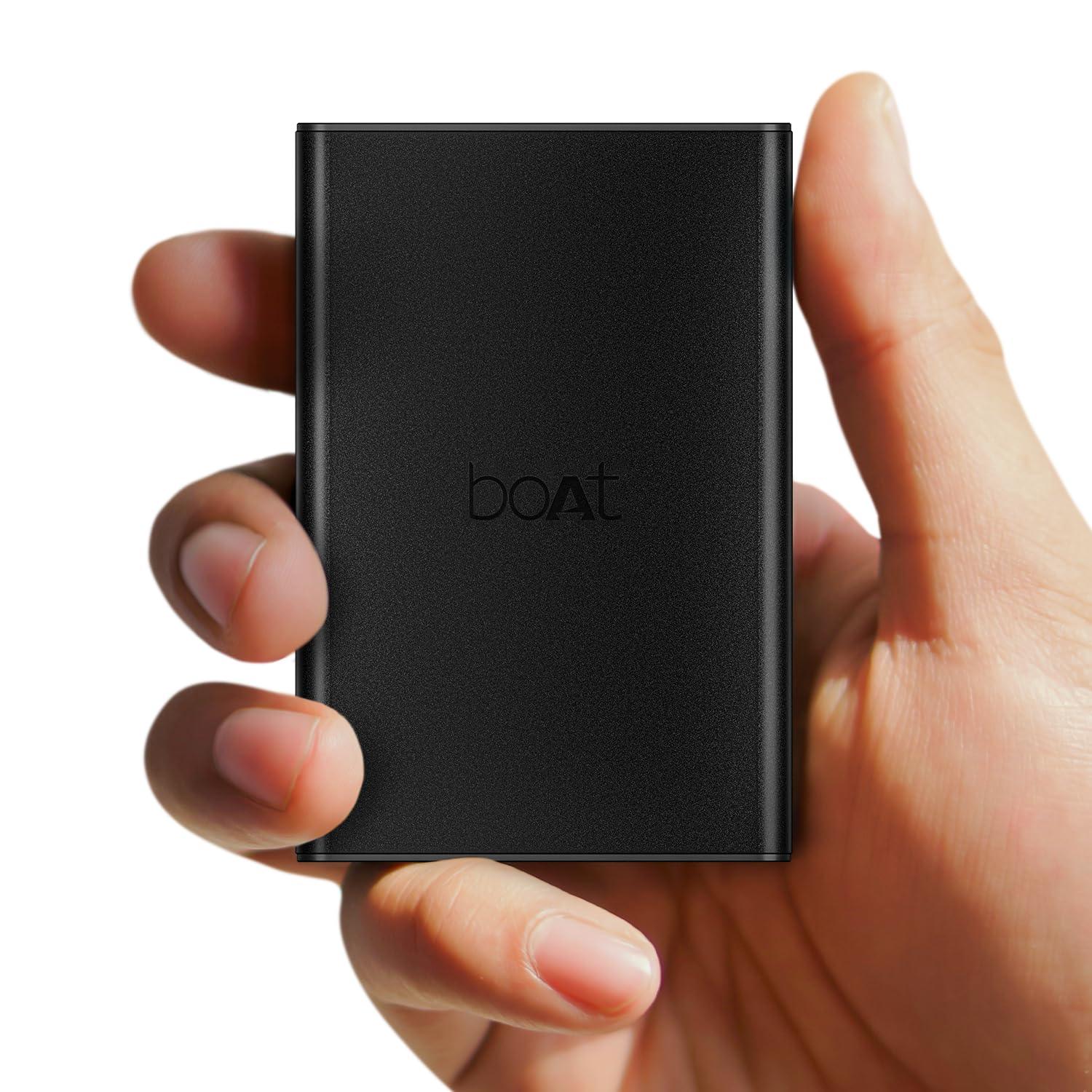 boAt EnergyShroom PB300 Air 10000 mAh 22.5W Pocket Size Power Bank with Compact and Lightweight Design, LED Battery Display, 12 Layer Smart IC Protection & Smart Power Management(Carbon Black) - Nalanda Enterprises