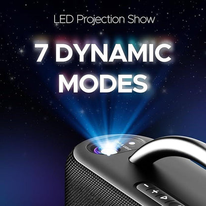 boAt Stone Lumos 60W Bluetooth Speaker w/ 7 LED Projection Modes, Hearables App Support, Dual EQs, Up to 9hrs of Playtime, TWS Feature, Built-in Mic, BT v5.3 - Nalanda Enterprises