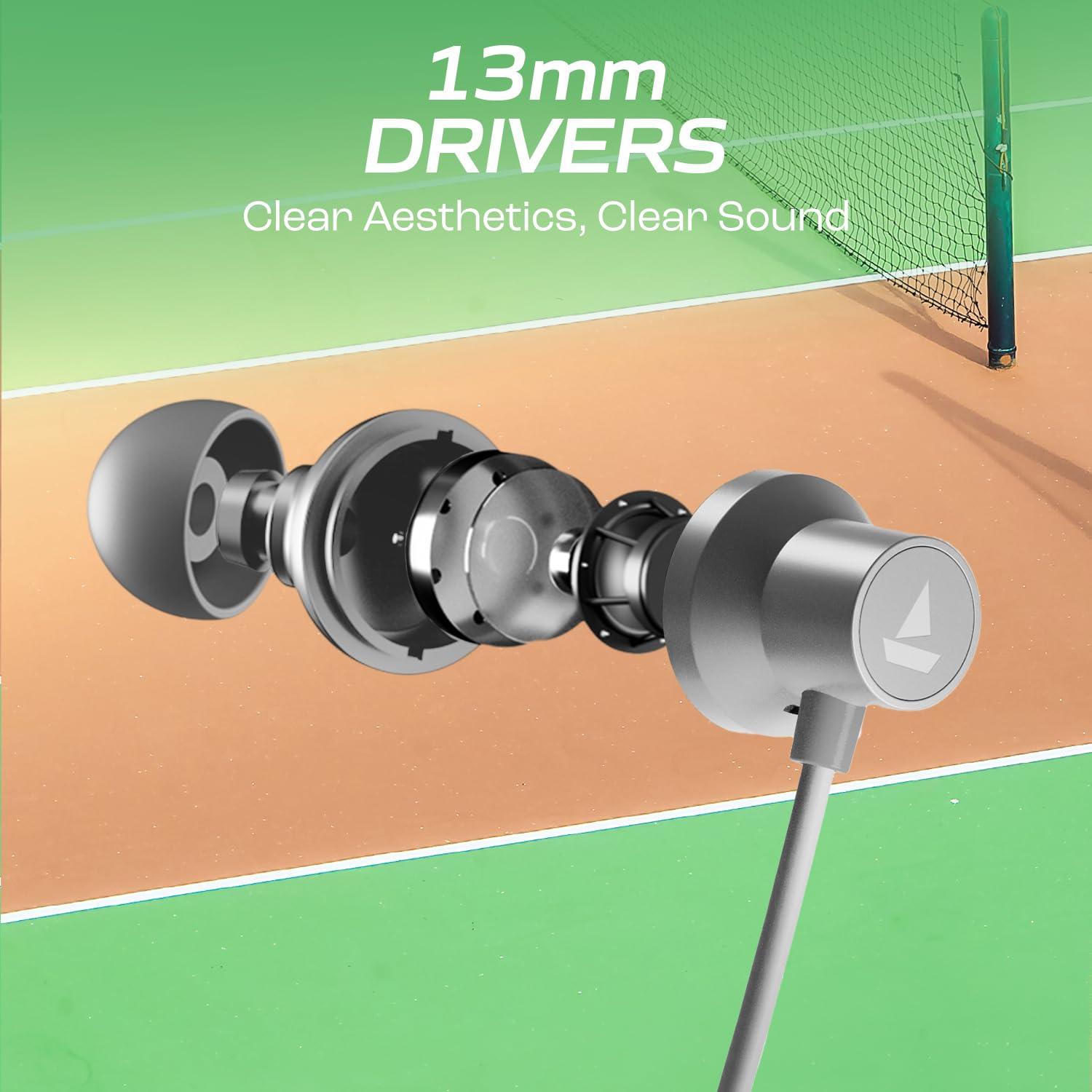 boAt Rockerz 280 ANC w/Crystal Bionic Sound Powered by Dirac Opteo, Active Noise Cancellation, 13mm Drivers, ASAP Charge, 24H Playback & ENx Tech in- Ear Bluetooth Neckband(Gunmetal Black) - Nalanda Enterprises