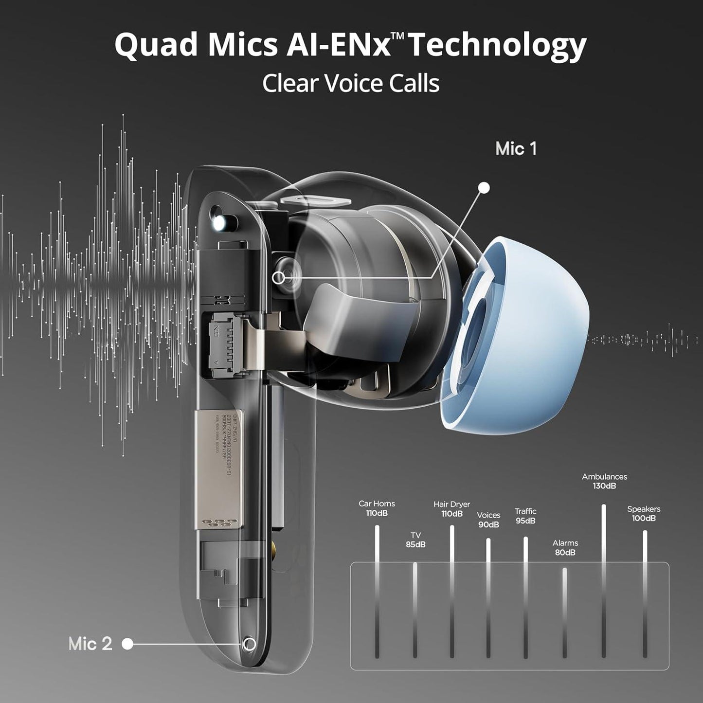 boAt Airdopes 800 True Wireless in Ear Ear Buds w/Dolby Audio, Adaptive EQ by Mimi, 40 Hours Playback, 4 Mics w/AI-ENx™, in-Ear Detection & Hearables App Support - Nalanda Enterprises