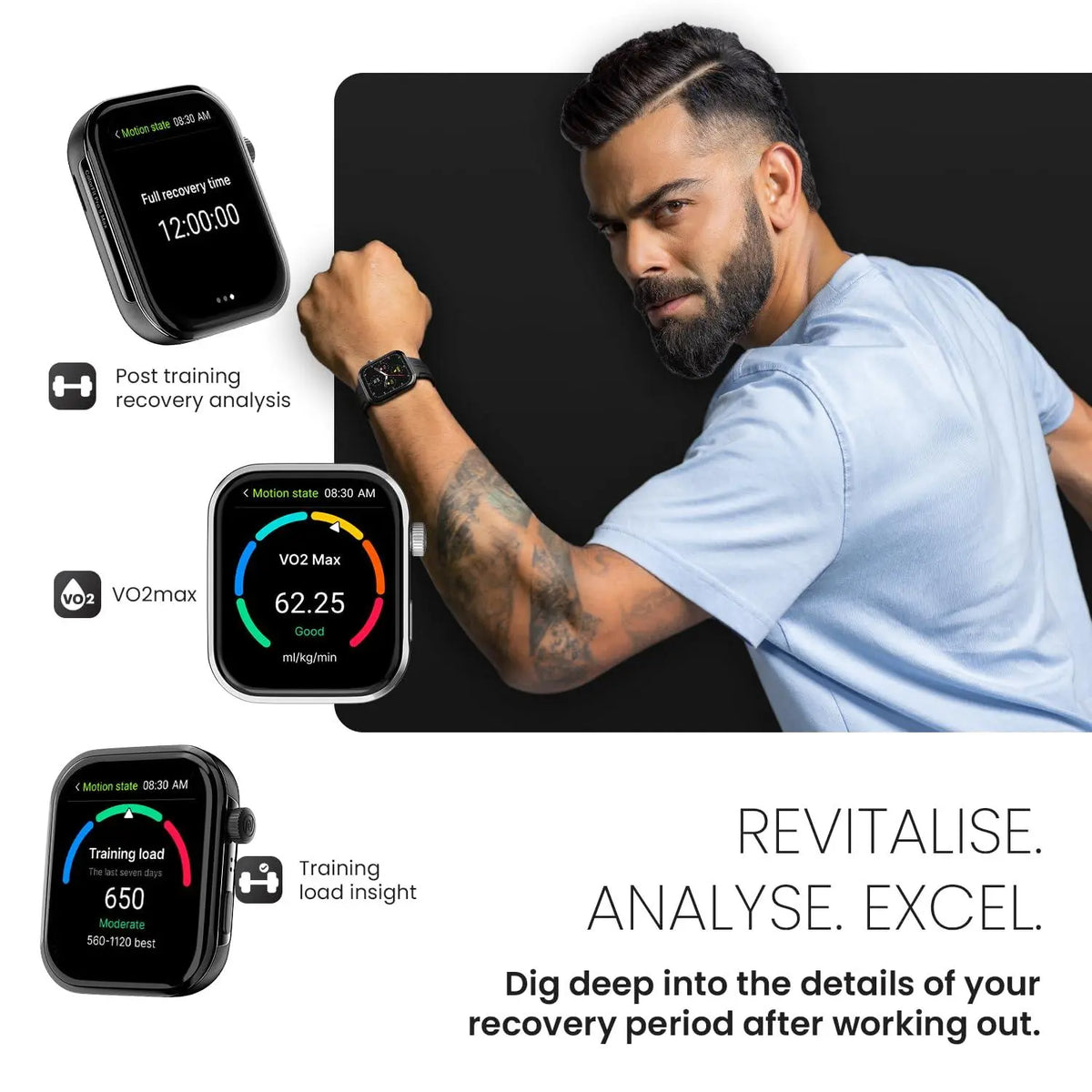 Noise ColorFit Pro 5 Max 1.96" AMOLED Display Smart Watch, BT Calling, Post Training Workout Analysis, VO2 Max, Rapid Health, 5X Faster Data Transfer - Jet Black - Nalanda Enterprises
