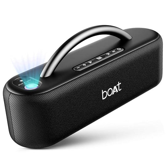 boAt Stone Lumos 60W Bluetooth Speaker w/ 7 LED Projection Modes, Hearables App Support, Dual EQs, Up to 9hrs of Playtime, TWS Feature, Built-in Mic, BT v5.3 - Nalanda Enterprises