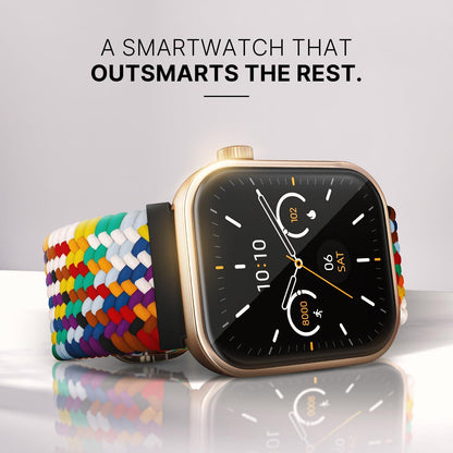 Noise Pro 5 Smart Watch with 1.85" AMOLED Display, BT Calling, New DIY Watch Faces, Ultra Personalization with Smart Dock, Productivity Suite, 100 Sports Modes and More (Rainbow Weave) - Nalanda Enterprises
