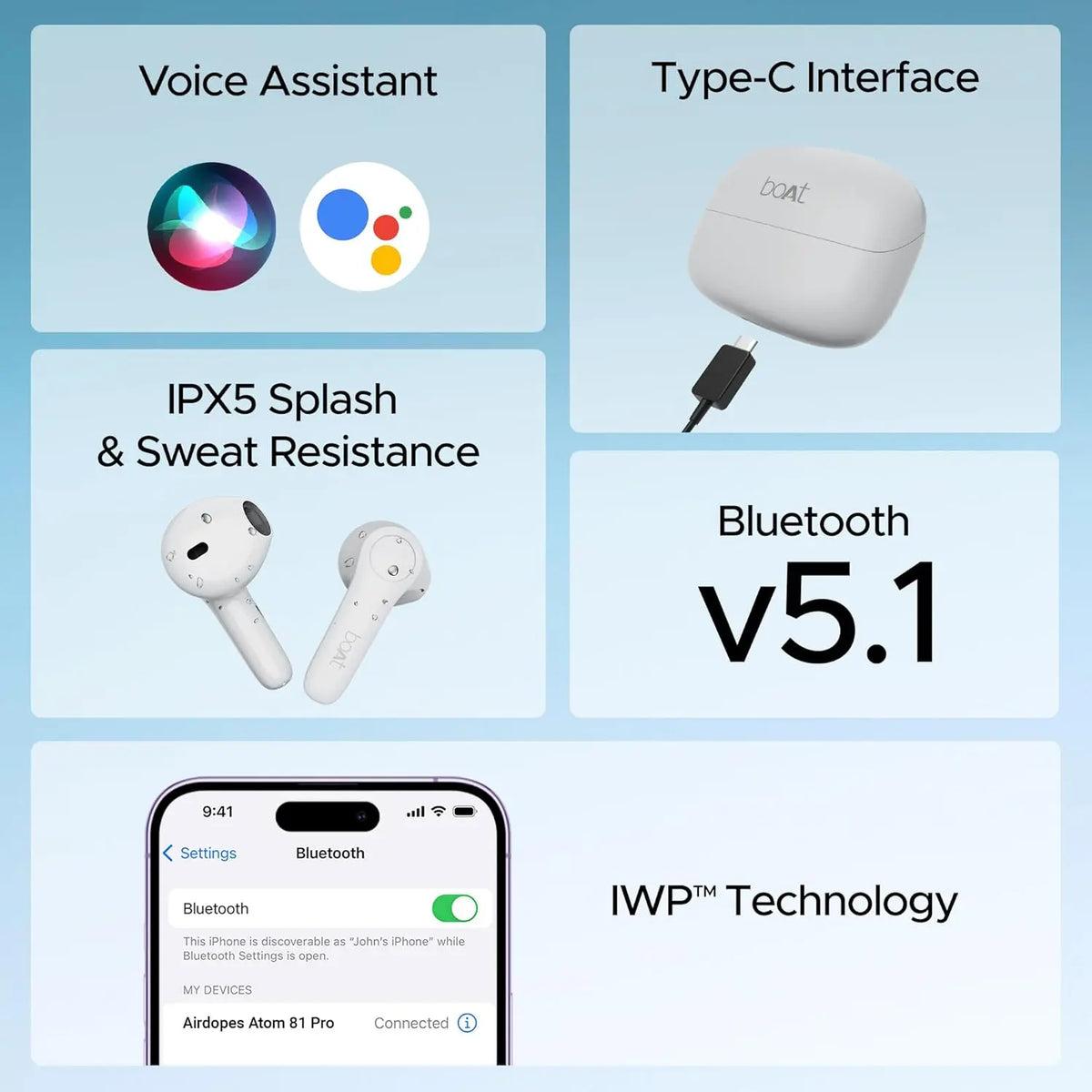 boAt Airdopes Atom 81 Pro Truly Wireless in Ear Ear Buds w/ 100hrs of Playtime, 4 Mics with ENx, Beast Mode with 50ms Low Latency, 13mm Drivers, IWP Tech, ASAP Charge(Ivory Elegance) - Nalanda Enterprises