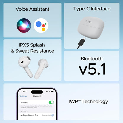 boAt Airdopes Atom 81 Pro Truly Wireless in Ear Ear Buds w/ 100hrs of Playtime, 4 Mics with ENx, Beast Mode with 50ms Low Latency, 13mm Drivers, IWP Tech, ASAP Charge(Ivory Elegance) - Nalanda Enterprises
