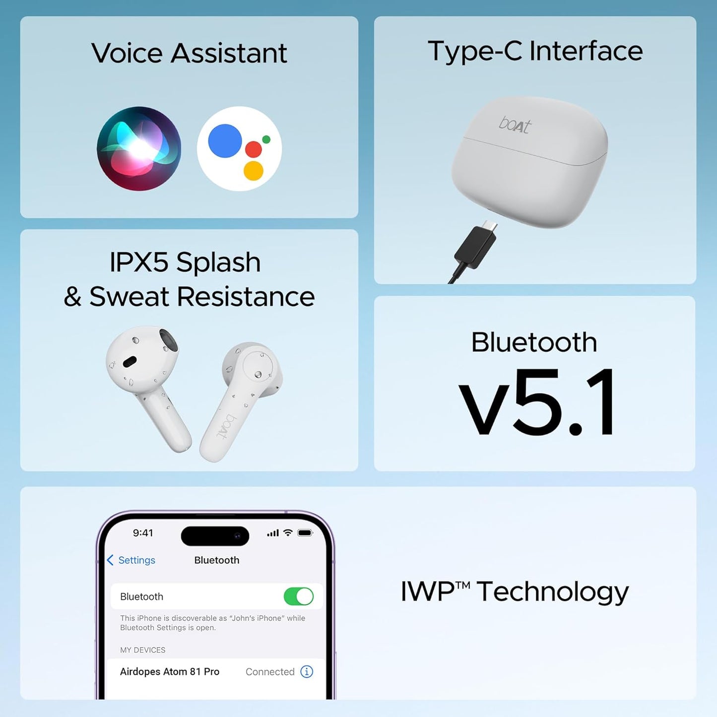 boAt Airdopes Atom 81 Pro Truly Wireless in Ear Ear Buds w/ 100hrs of Playtime, 4 Mics with ENx, Beast Mode with 50ms Low Latency, 13mm Drivers, IWP Tech, ASAP Charge(Ivory Elegance) - Nalanda Enterprises