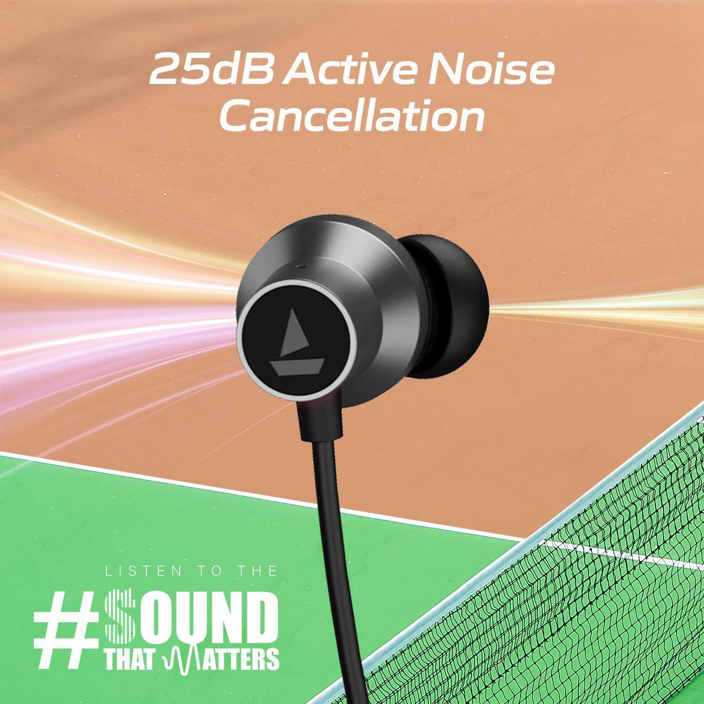 boAt Rockerz 280 ANC w/Crystal Bionic Sound Powered by Dirac Opteo, Active Noise Cancellation, 13mm Drivers, ASAP Charge, 24H Playback & ENx Tech in- Ear Bluetooth Neckband(Gunmetal Black) - Nalanda Enterprises