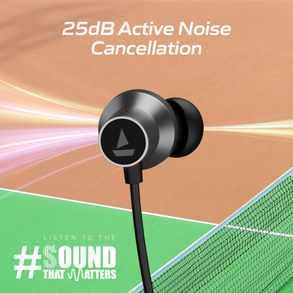 boAt Rockerz 280 ANC w/Crystal Bionic Sound Powered by Dirac Opteo, Active Noise Cancellation, 13mm Drivers, ASAP Charge, 24H Playback & ENx Tech in- Ear Bluetooth Neckband(Gunmetal Black) - Nalanda Enterprises