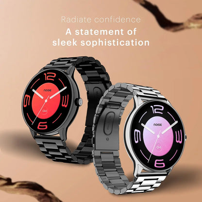 Noise Twist Go Round dial Smartwatch with BT Calling, 1.39" Display, Metal Build, 100+ Watch Faces, IP68, Sleep Tracking, 100+ Sports Modes, 24/7 Heart Rate Monitoring (Black Link) - Nalanda Enterprises