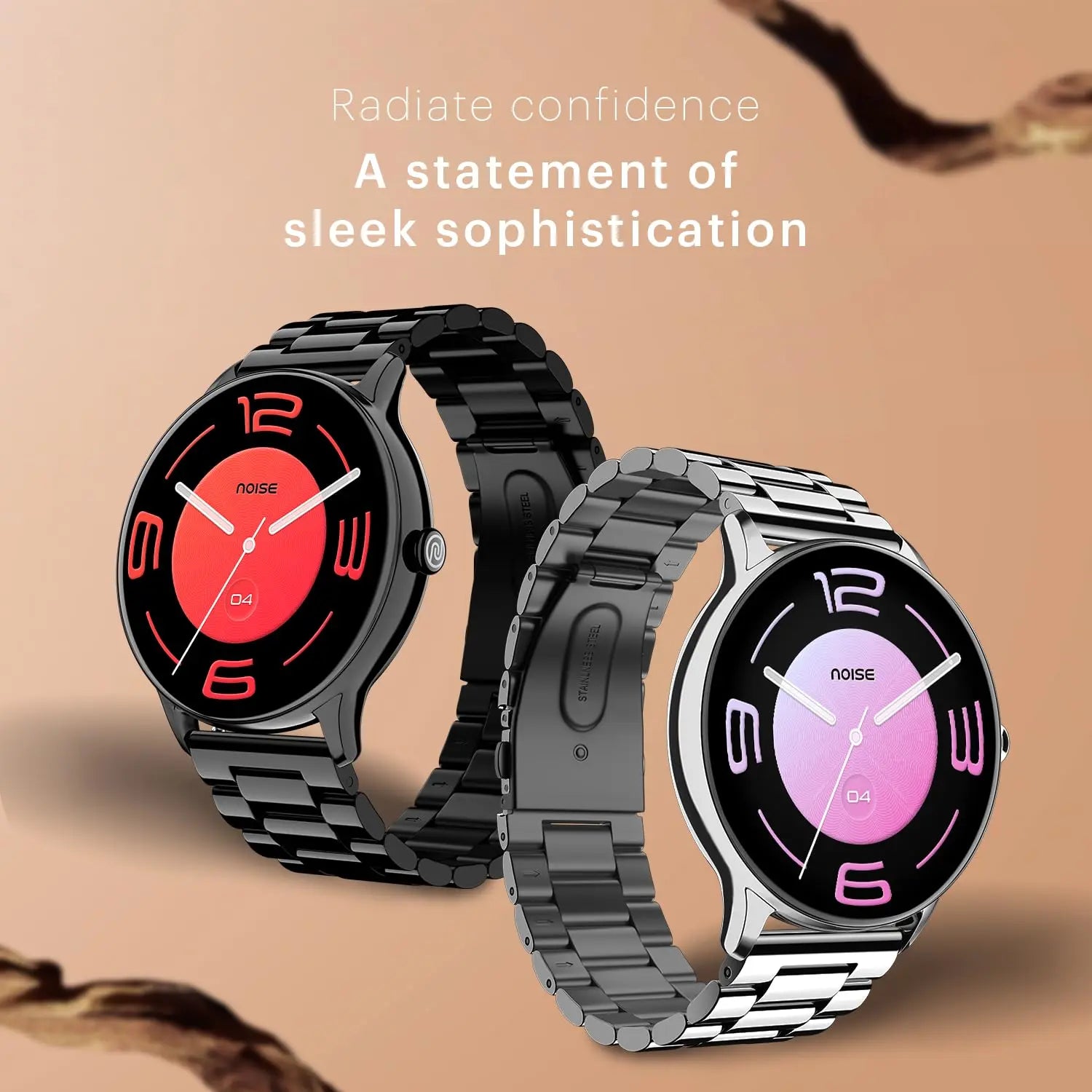 Noise Twist Go Round dial Smartwatch with BT Calling, 1.39" Display, Metal Build, 100+ Watch Faces, IP68, Sleep Tracking, 100+ Sports Modes, 24/7 Heart Rate Monitoring (Black Link) - Nalanda Enterprises