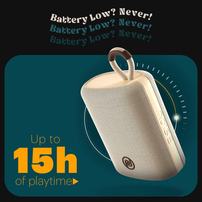 Noise Vibe 2 5W Portable Wireless Bluetooth Speaker with Built-in Mic,15H Playtime,TWS Pairing Support,52mm Driver,BT v5.3 (Safari Beige) - Nalanda Enterprises