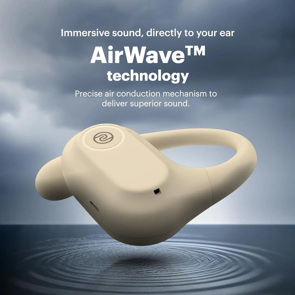 Noise Pure Pods Wireless Open Ear Earbuds with AirWave™ Technology,Up-to 80H Playtime,Quad Mic with ENC,16mm Neodymium Dynamic Driver,Detachable Pure Band,BTv5.3 (Power Black) - Nalanda Enterprises
