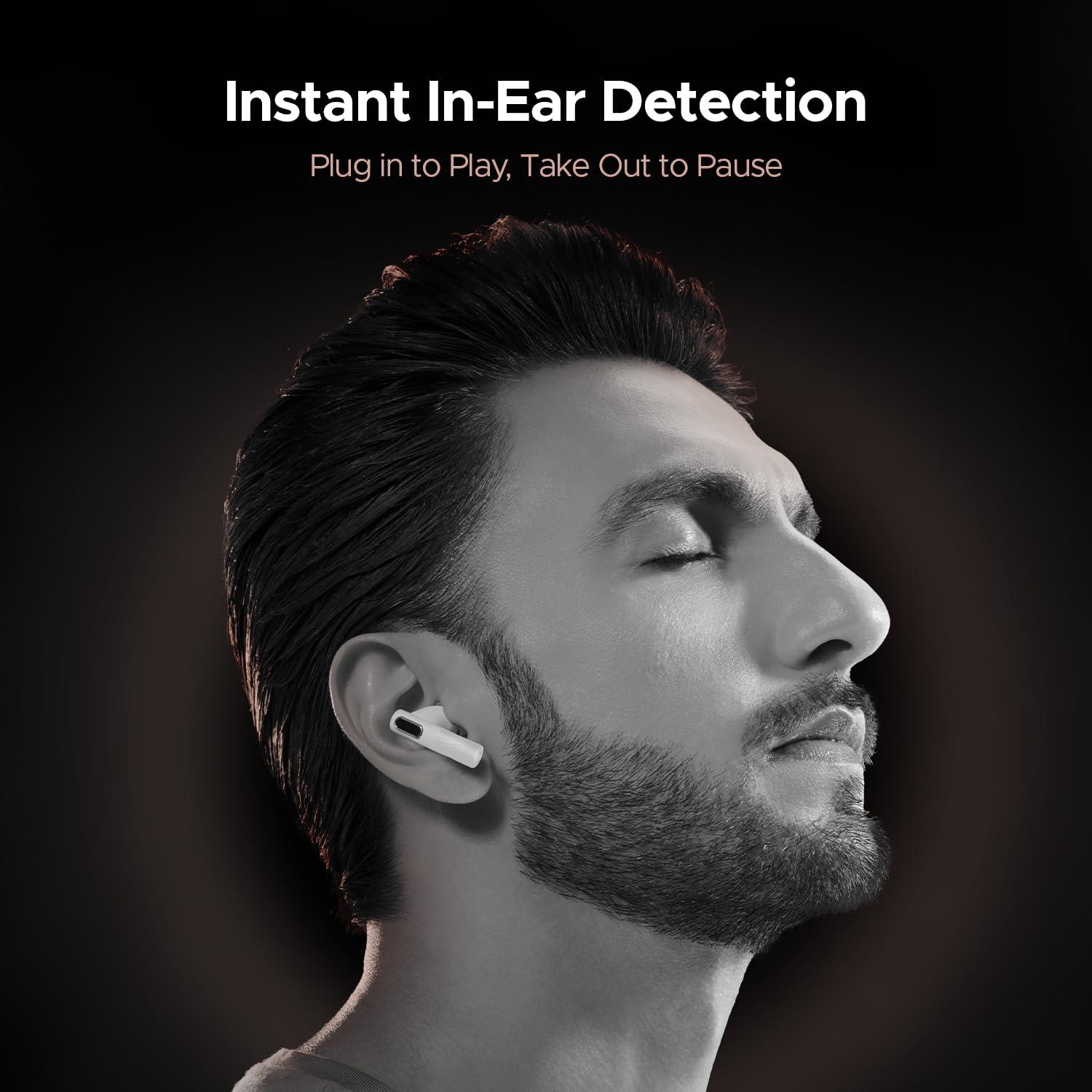 boAt Nirvana Nebula Truly Wireless in Ear Ear Buds w/Dolby Audio, ANC(Upto 35dB), 50 HRS Playback,6-Mic AI-ENx™,ASAP™ Charge,in Ear Detection & Hearables App Support(Celestial White) - Nalanda Enterprises