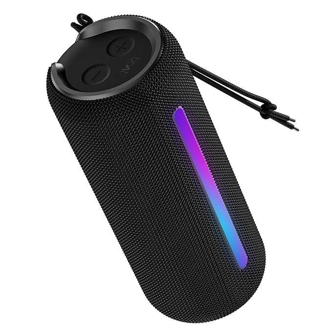 boAt Stone Spinx Pro Bluetooth Speaker with 20 W RMS Sound, Up to 8 hrs of Playtime, BTv5.0, Built-in Mic, RGB LEDs, TWS Feature, TF Card, AUX Port & USB Type-C Port - Nalanda Enterprises