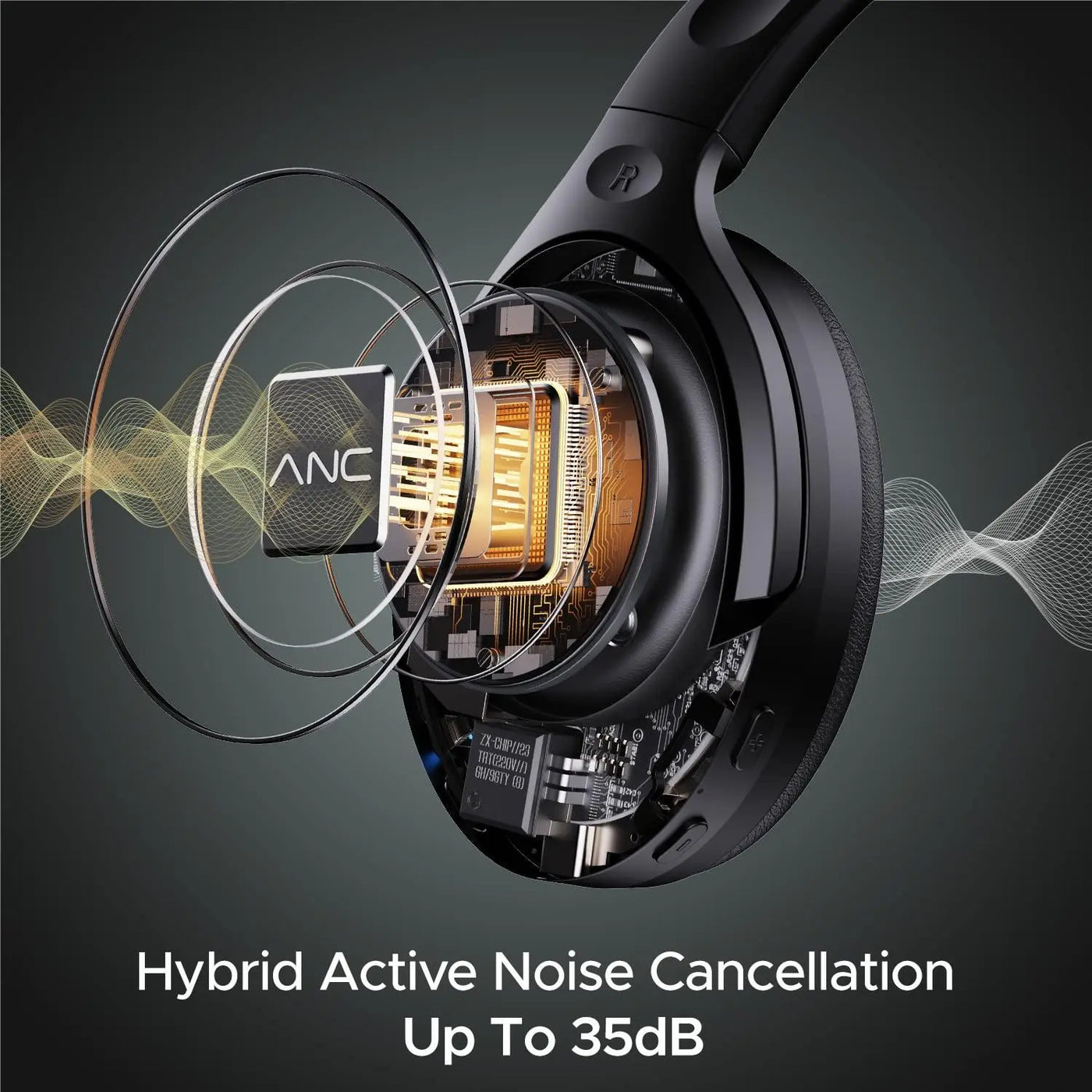 boAt Rockerz 551ANC Hybrid Active Noise Cancellation Headphones with Up to 100H Playtime, ASAP™ Charge, Ambient Sound Mode &Dual EQ Modes, ENx™ Technology(Stellar Black) - Nalanda Enterprises