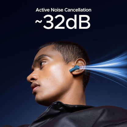 boAt Nirvana Space Truly Wireless in-Ear Earbuds w/ 360º Spatial Audio, ANC (~32dB),100HRS Playback,4 Mics w/AI-ENx™,in-Ear Detection,DLC Drivers, Multipoint Connectivity Ear Buds TWS (Cosmic Black) - Nalanda Enterprises