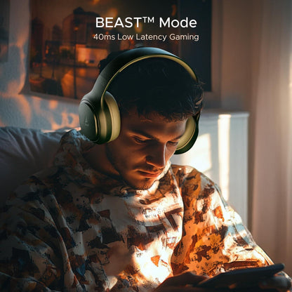 boAt Rockerz 430 w/ 40mm Drivers, Beast Mode w/ 40ms Latency, 40hrs Playback, ENx Tech, Voice Assistant, BTv5.4, Adaptive Fit & Easy Access Controls, Bluetooth Headphones(Black Sabre) - Nalanda Enterprises
