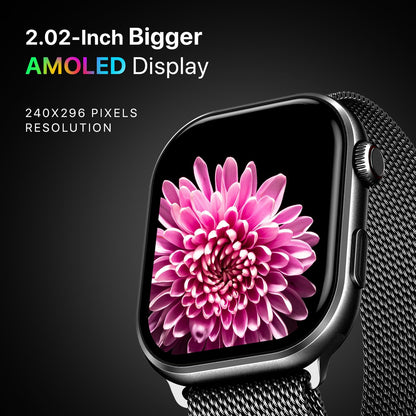 Fire-Boltt Brillia Smart Watch with 51.3mm (2.02 inch) AMOLED Display, Bluetooth Calling, SpO2, Heart Rate Monitoring, 120+ Sports Modes (Brillia, Black)