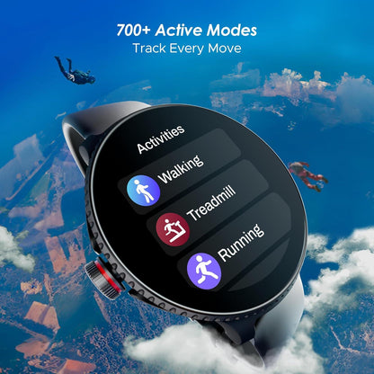 boAt Lunar Discovery w/ 1.39" (3.5 cm) HD Display, Turn-by-Turn Navigation, DIY Watch Face Studio, Bluetooth Calling, Emergency SOS, QR Tray, Smart Watch for Men & Women(Active Black) - Nalanda Enterprises