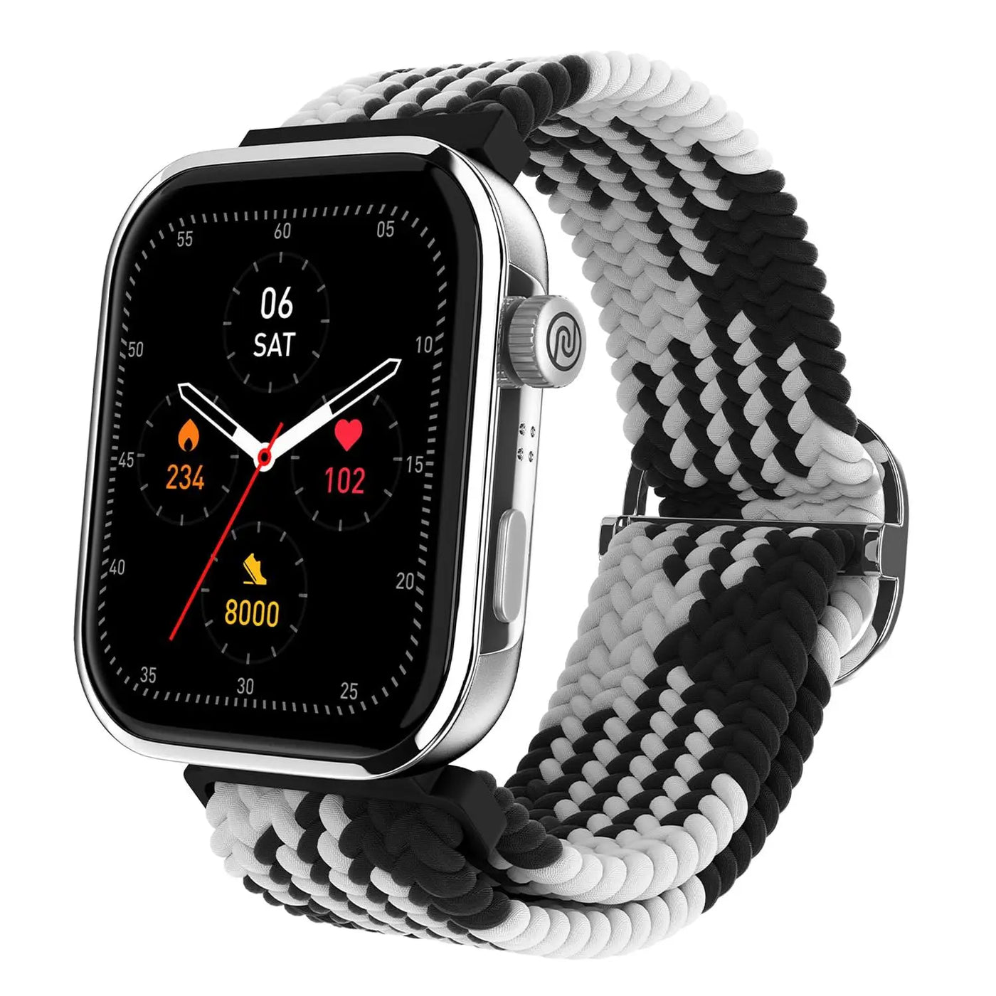 Noise Pro 5 Smart Watch with 1.85" AMOLED Display, BT Calling, New DIY Watch Faces, Ultra Personalization with Smart Dock, Productivity Suite, 100 Sports Modes and More (Rainbow Weave) - Nalanda Enterprises