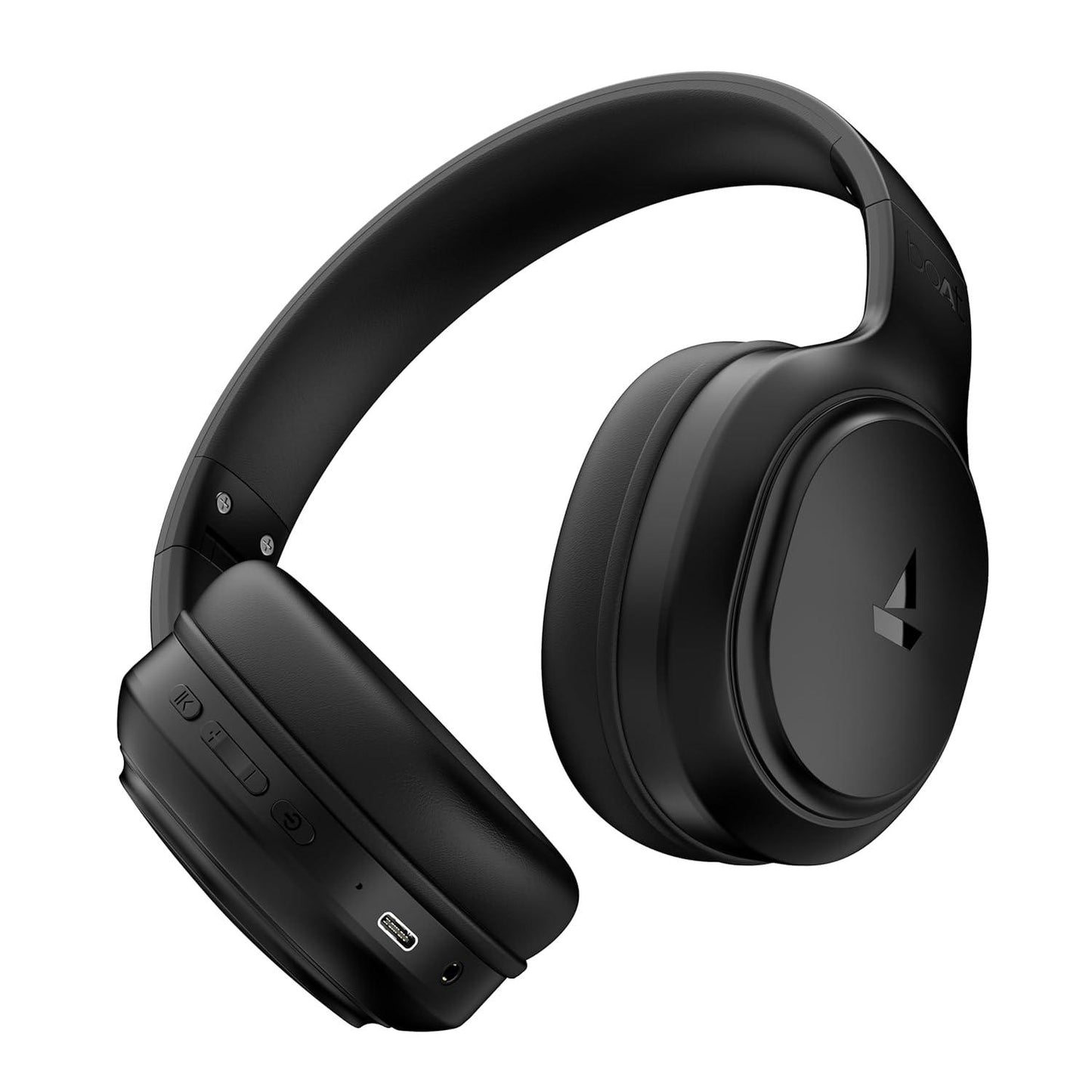 boAt Rockerz 430 w/ 40mm Drivers, Beast Mode w/ 40ms Latency, 40hrs Playback, ENx Tech, Voice Assistant, BTv5.4, Adaptive Fit & Easy Access Controls, Bluetooth Headphones(Black Sabre) - Nalanda Enterprises