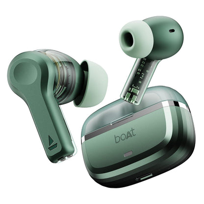 boAt Nirvana Space Truly Wireless in-Ear Earbuds w/ 360º Spatial Audio, ANC (~32dB),100HRS Playback,4 Mics w/AI-ENx™,in-Ear Detection,DLC Drivers, Multipoint Connectivity Ear Buds TWS (Cosmic Black) - Nalanda Enterprises