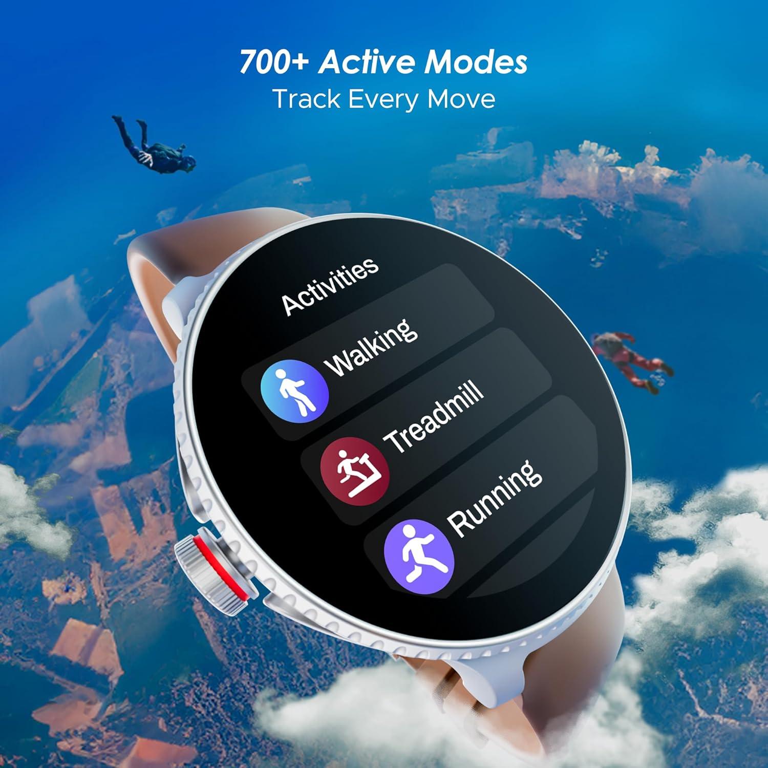boAt Lunar Discovery w/ 1.39" (3.5 cm) HD Display, Turn-by-Turn Navigation, DIY Watch Face Studio, Bluetooth Calling, Emergency SOS, QR Tray, Smart Watch for Men & Women(Active Black) - Nalanda Enterprises