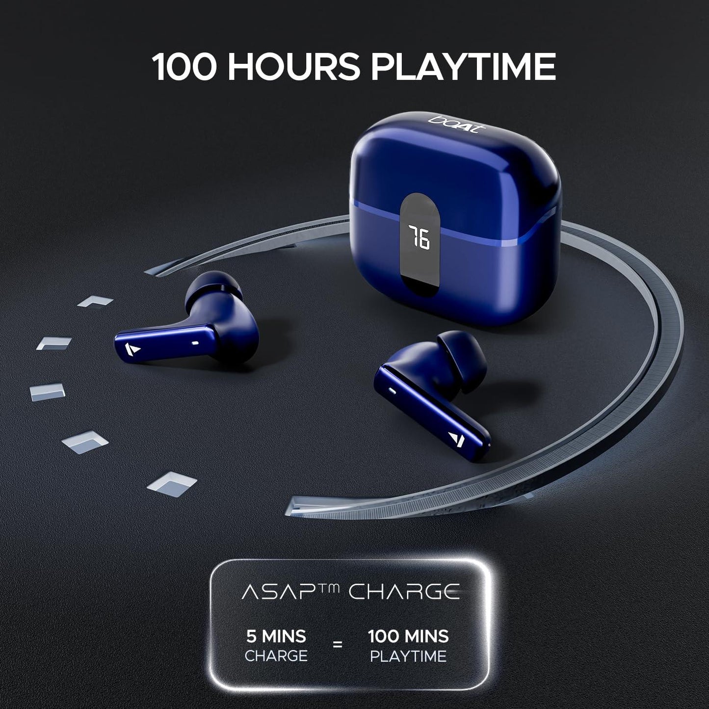boAt Airdopes 121 Pro Plus Truly Wireless in Ear Ear Buds w/ 100 HRS Playtime, 4 Mics w/ENx™, 50ms Low-Latency Beast™ Mode, ASAP™ Charge, IWP™ Tech, BT v5.3 & IPX5 Earbuds TWS (Black) - Nalanda Enterprises