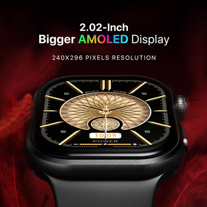 Fire-Boltt Brillia Pro Smart Watch with 51.3mm (2.02 inch) AMOLED Display, Bluetooth Calling, SpO2, Heart Rate Monitoring, 120+ Sports Modes, IP67 Waterproof, Long Battery Life (Black Wave)