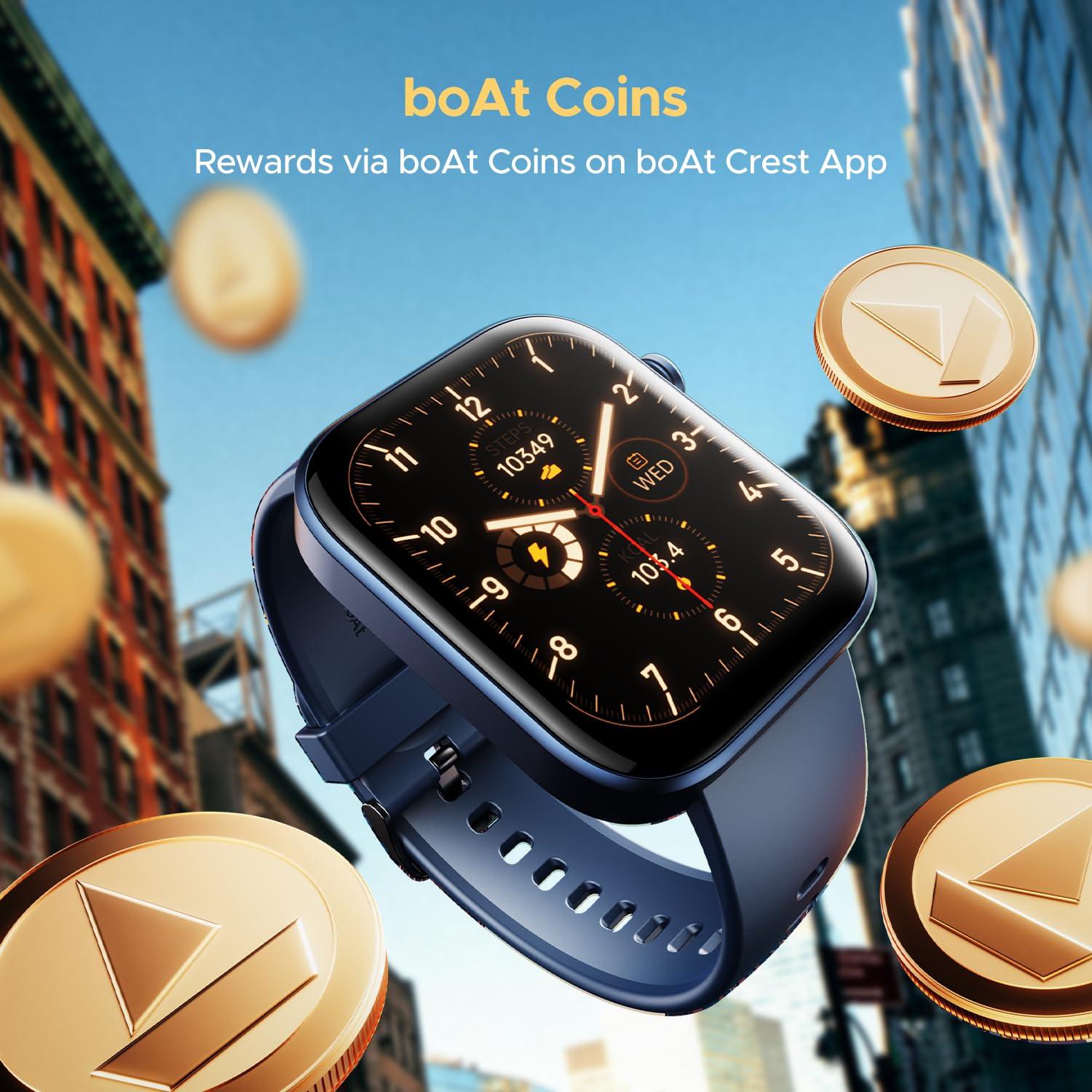 boAt Wave Astra 3 Smartwatch with Bluetooth Calling (46.48mm HD Display, IP67 Water Resistant, Silicone Strap) - Nalanda Enterprises