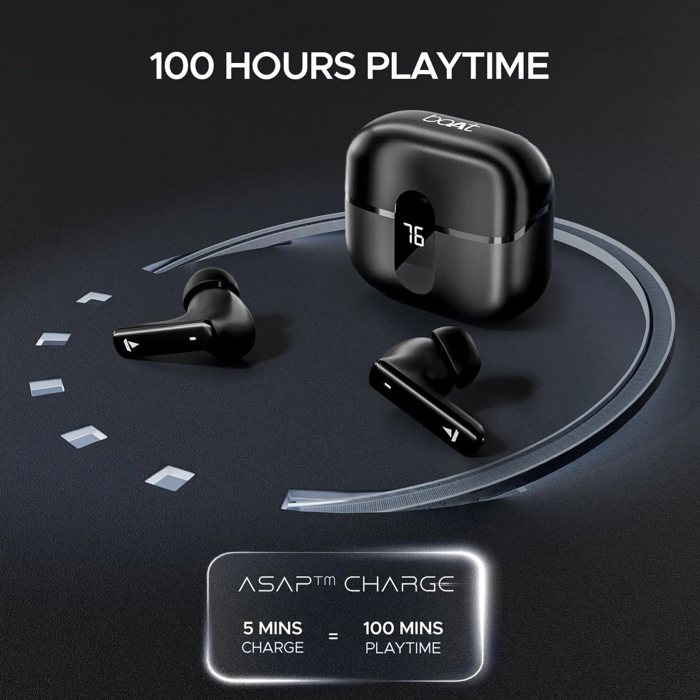 boAt Airdopes 121 Pro Plus Truly Wireless in Ear Ear Buds w/ 100 HRS Playtime, 4 Mics w/ENx™, 50ms Low-Latency Beast™ Mode, ASAP™ Charge, IWP™ Tech, BT v5.3 & IPX5 Earbuds TWS (Black) - Nalanda Enterprises