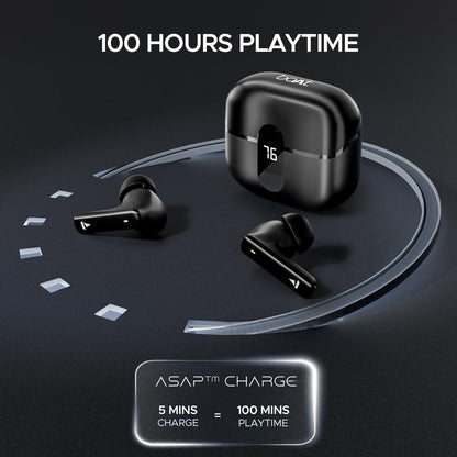 boAt Airdopes 121 Pro Plus Truly Wireless in Ear Ear Buds w/ 100 HRS Playtime, 4 Mics w/ENx™, 50ms Low-Latency Beast™ Mode, ASAP™ Charge, IWP™ Tech, BT v5.3 & IPX5 Earbuds TWS (Black) - Nalanda Enterprises