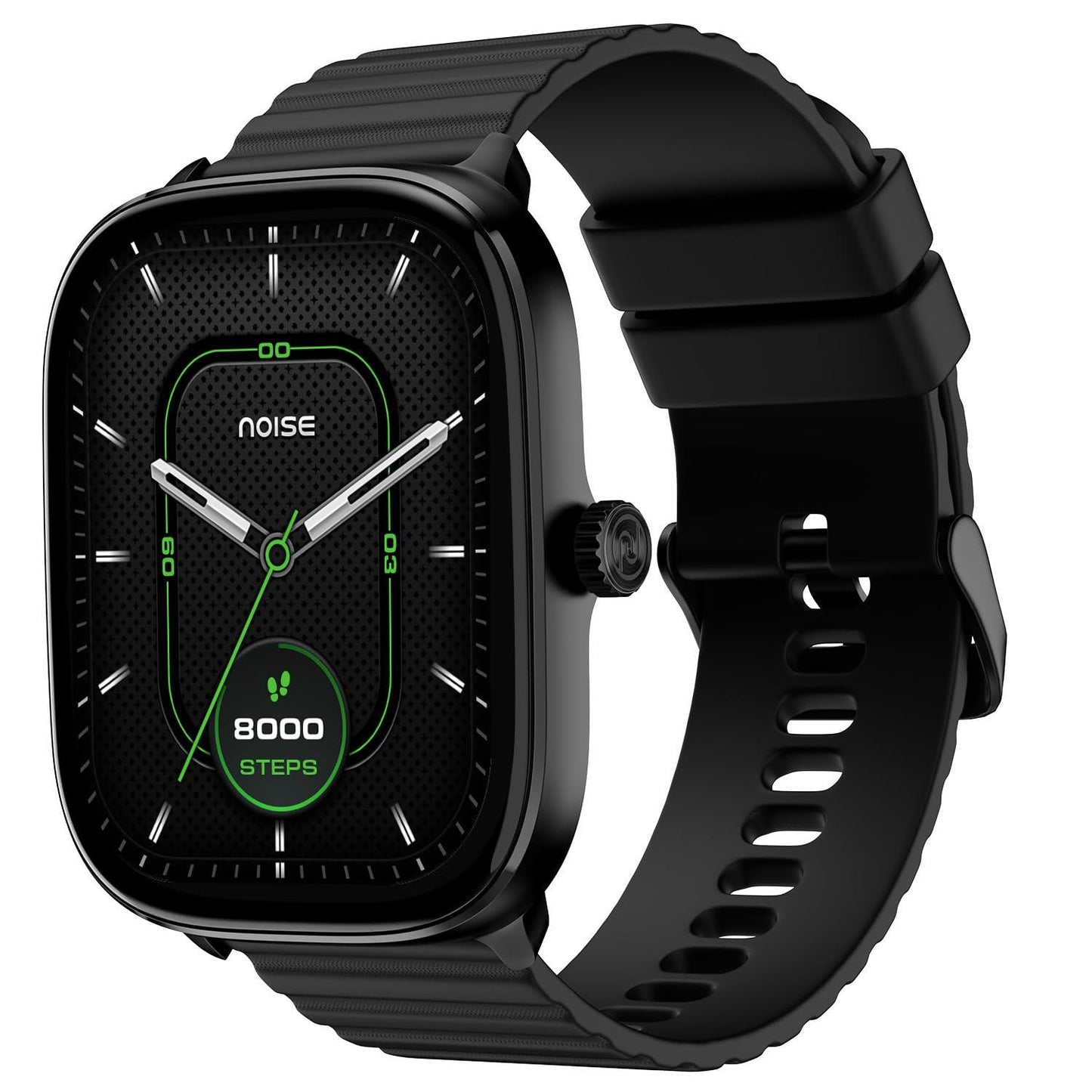 Noise New Macro Smart Watch with 2.0” HD Display,Metallic Finish BT Calling, Functional Crown, 7 Days Battery Life, Sleep Tracking, 200+ Watch Faces (Elite Black) - Nalanda Enterprises