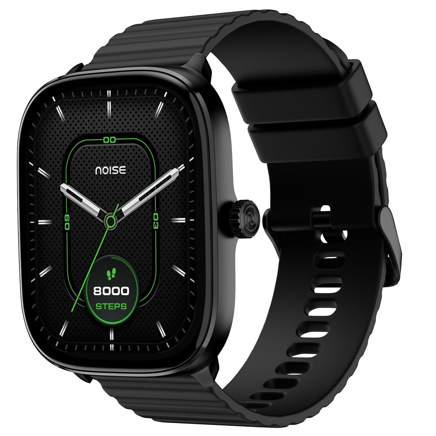 Noise New Macro Smart Watch with 2.0” HD Display,Metallic Finish BT Calling, Functional Crown, 7 Days Battery Life, Sleep Tracking, 200+ Watch Faces (Elite Black) - Nalanda Enterprises