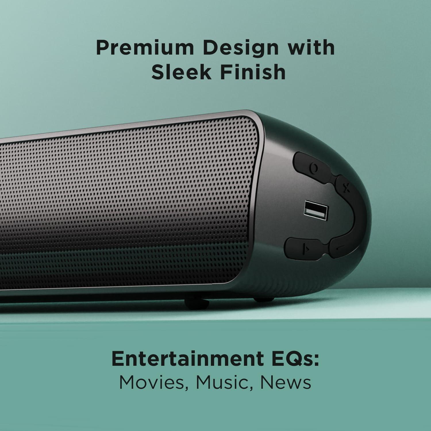 boAt AAVANTE Bar 1800 120W 2.1 Channel Bluetooth Soundbar Signature Sound, Wireless Subwoofer, Multiple Connectivity Modes, Entertainment Modes(Premium Black) - Nalanda Enterprises