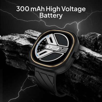Fire-Boltt Collide 1.32" Display Smartwatch, Bluetooth Calling with Body Shielding Metal Paint, Single BT Connection, BT 2.0 Ultra Low Power Consumption, SpO2 (Silver Black)