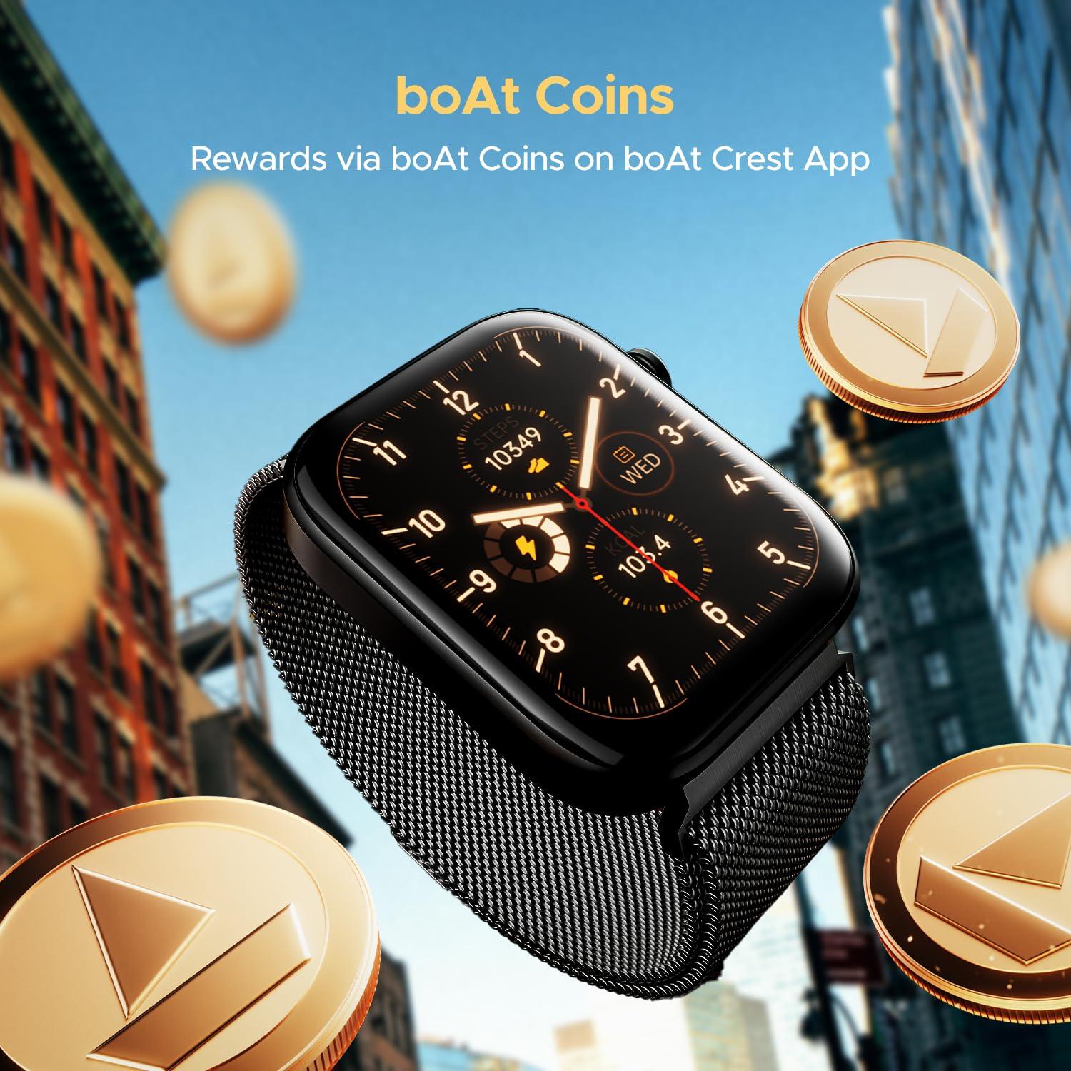 boAt Wave Astra 3 Smartwatch with Bluetooth Calling (46.48mm HD Display, IP67 Water Resistant, Silicone Strap) - Nalanda Enterprises