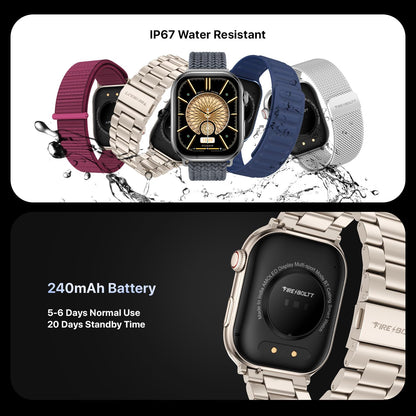 Fire-Boltt Brillia Pro Smart Watch with 51.3mm (2.02 inch) AMOLED Display, Bluetooth Calling, SpO2, Heart Rate Monitoring, 120+ Sports Modes, IP67 Waterproof, Long Battery Life (Black Wave)