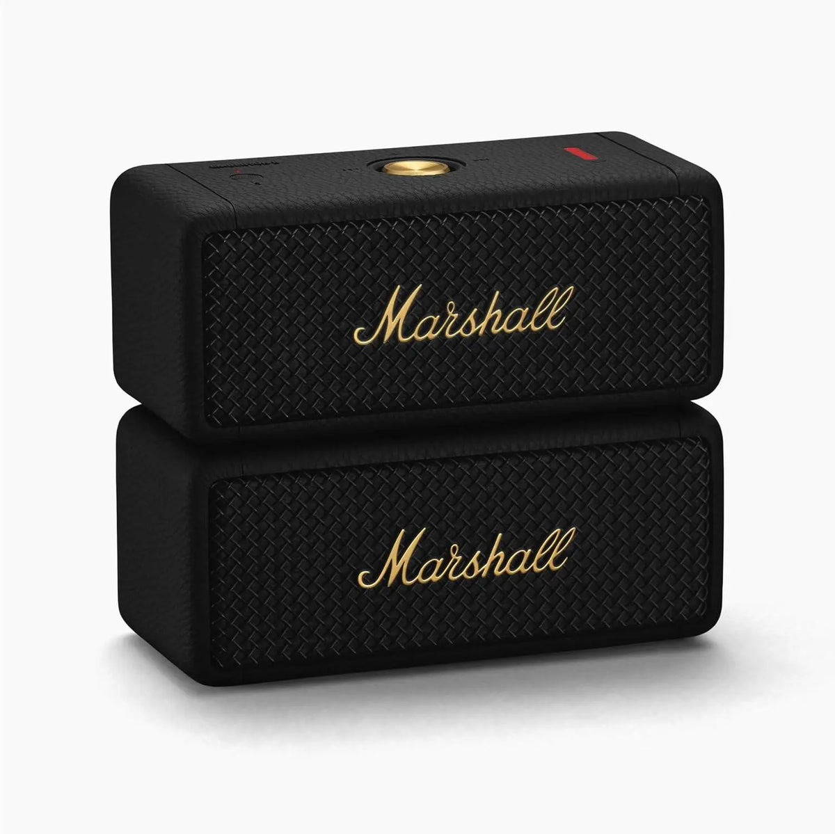 Marshall Emberton II Compact Portable Bluetooth Speaker with 30+ Hours of Playtime, (360° Sound), Dust & Waterproof (IP67) Black & Brass. - Nalanda Enterprises