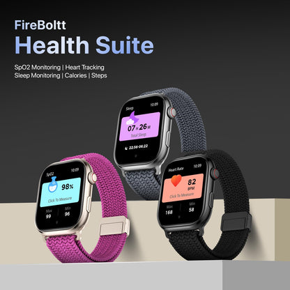 Fire-Boltt Brillia Smart Watch with 51.3mm (2.02 inch) AMOLED Display, Bluetooth Calling, SpO2, Heart Rate Monitoring, 120+ Sports Modes (Brillia, Black)