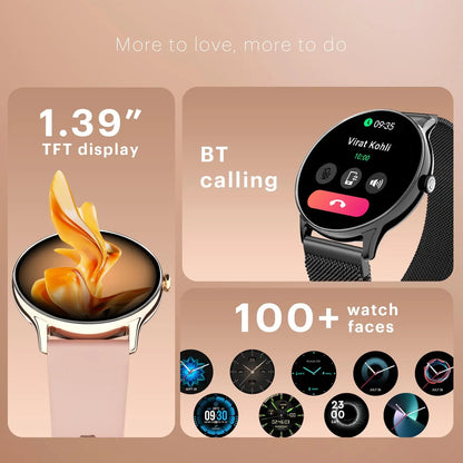 Noise Twist Go Round dial Smartwatch with BT Calling, 1.39" Display, Metal Build, 100+ Watch Faces, IP68, Sleep Tracking, 100+ Sports Modes, 24/7 Heart Rate Monitoring (Black Link) - Nalanda Enterprises