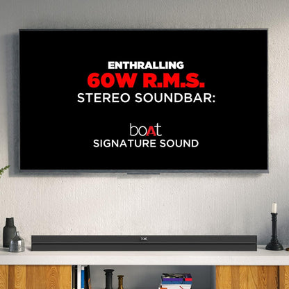 boAt AAVANTE Bar 1800 120W 2.1 Channel Bluetooth Soundbar Signature Sound, Wireless Subwoofer, Multiple Connectivity Modes, Entertainment Modes(Premium Black) - Nalanda Enterprises