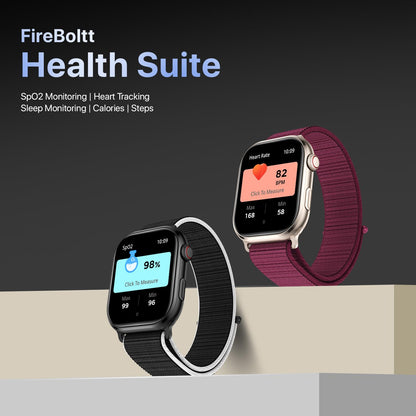 Fire-Boltt Brillia Smart Watch with 51.3mm (2.02 inch) AMOLED Display, Bluetooth Calling, SpO2, Heart Rate Monitoring, 120+ Sports Modes (Brillia, Black)