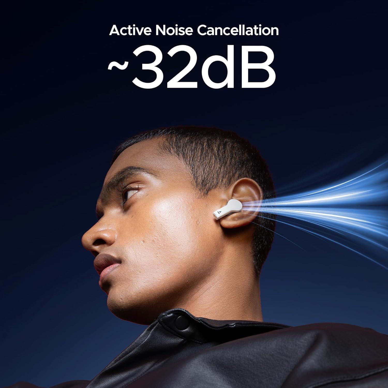 boAt Nirvana Space Truly Wireless in-Ear Earbuds w/ 360º Spatial Audio, ANC (~32dB),100HRS Playback,4 Mics w/AI-ENx™,in-Ear Detection,DLC Drivers, Multipoint Connectivity Ear Buds TWS (Cosmic Black) - Nalanda Enterprises