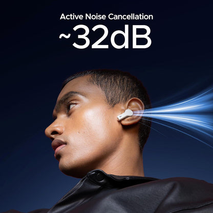 boAt Nirvana Space Truly Wireless in-Ear Earbuds w/ 360º Spatial Audio, ANC (~32dB),100HRS Playback,4 Mics w/AI-ENx™,in-Ear Detection,DLC Drivers, Multipoint Connectivity Ear Buds TWS (Cosmic Black) - Nalanda Enterprises
