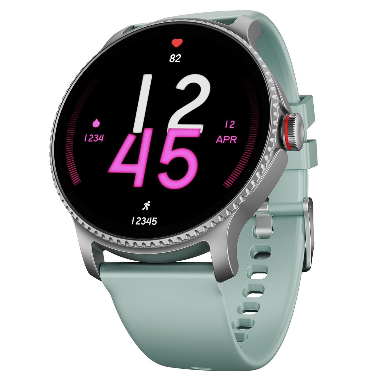boAt Lunar Discovery w/ 1.39" (3.5 cm) HD Display, Turn-by-Turn Navigation, DIY Watch Face Studio, Bluetooth Calling, Emergency SOS, QR Tray, Smart Watch for Men & Women(Active Black) - Nalanda Enterprises